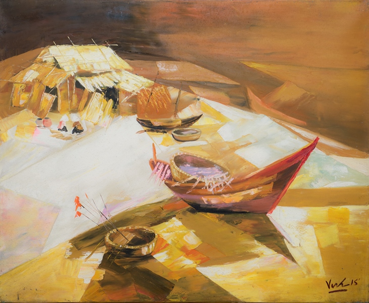 Tranh Sơn Dầu Bến Đò